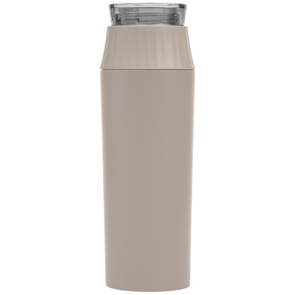 Majesty Recycled Stainless Steel Leakproof Lid Bottle promotional bottle in dune warm grey printed with your company logo