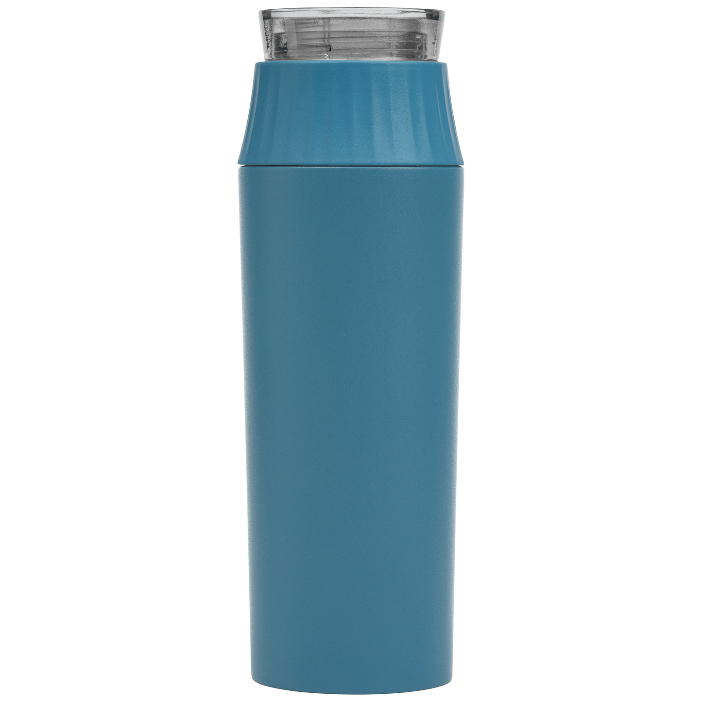 Majesty Recycled Stainless Steel Leakproof Lid Bottle promotional bottle in steel blue printed with your company logo