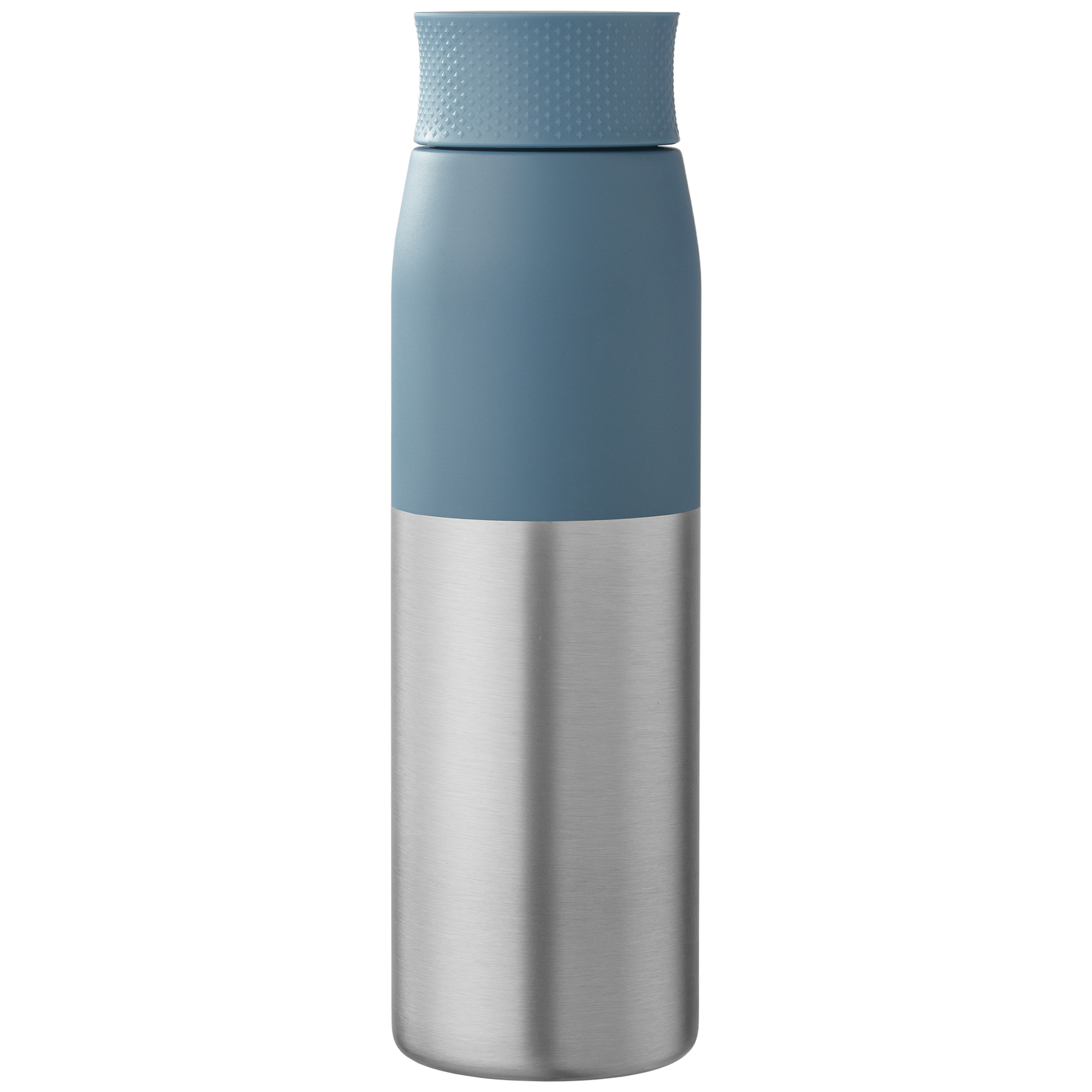 Borealis Recycled Stainless Steel Twist Lid Bottle promotional bottle in light blue printed with your company logo