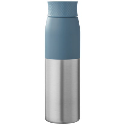 Borealis Recycled Stainless Steel Twist Lid Bottle promotional bottle in light blue printed with your company logo