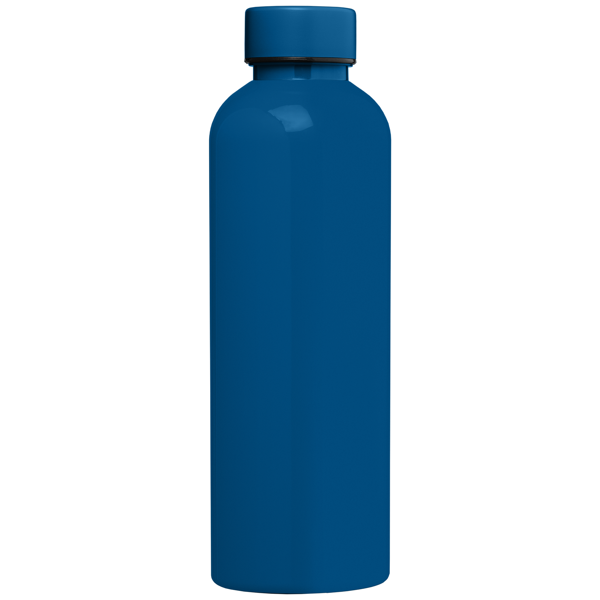 Norden rPET Glossy Monochrome Leakproof Bottle promotional bottle in navy blue printed with your company logo