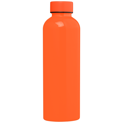 Norden rPET Glossy Monochrome Leakproof Bottle promotional bottle in orange printed with your company logo