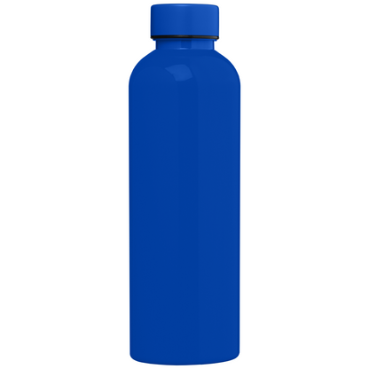 Norden rPET Glossy Monochrome Leakproof Bottle promotional bottle in royal blue printed with your company logo