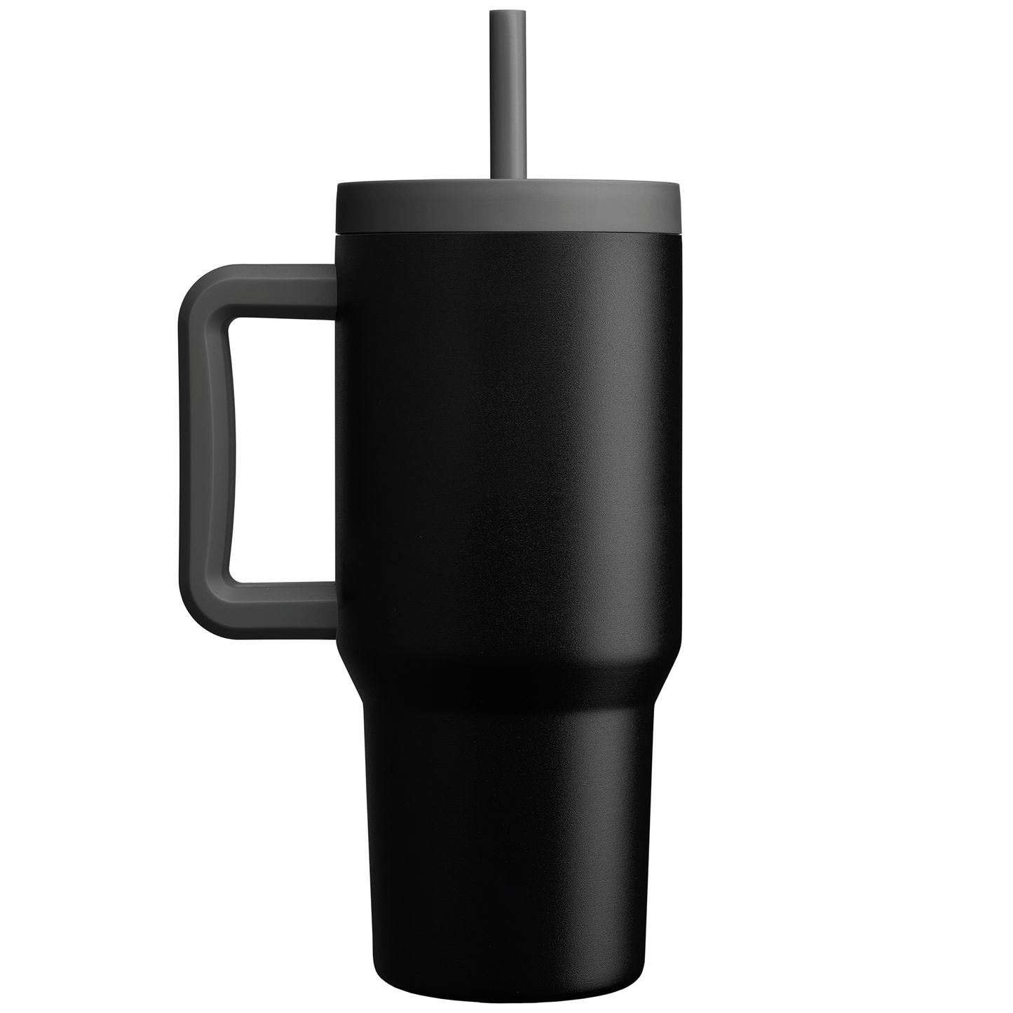 Grosche Aspen Stainless Steel Triple-Wall Insulated Straw Mug promotional mug in black printed with your company logo
