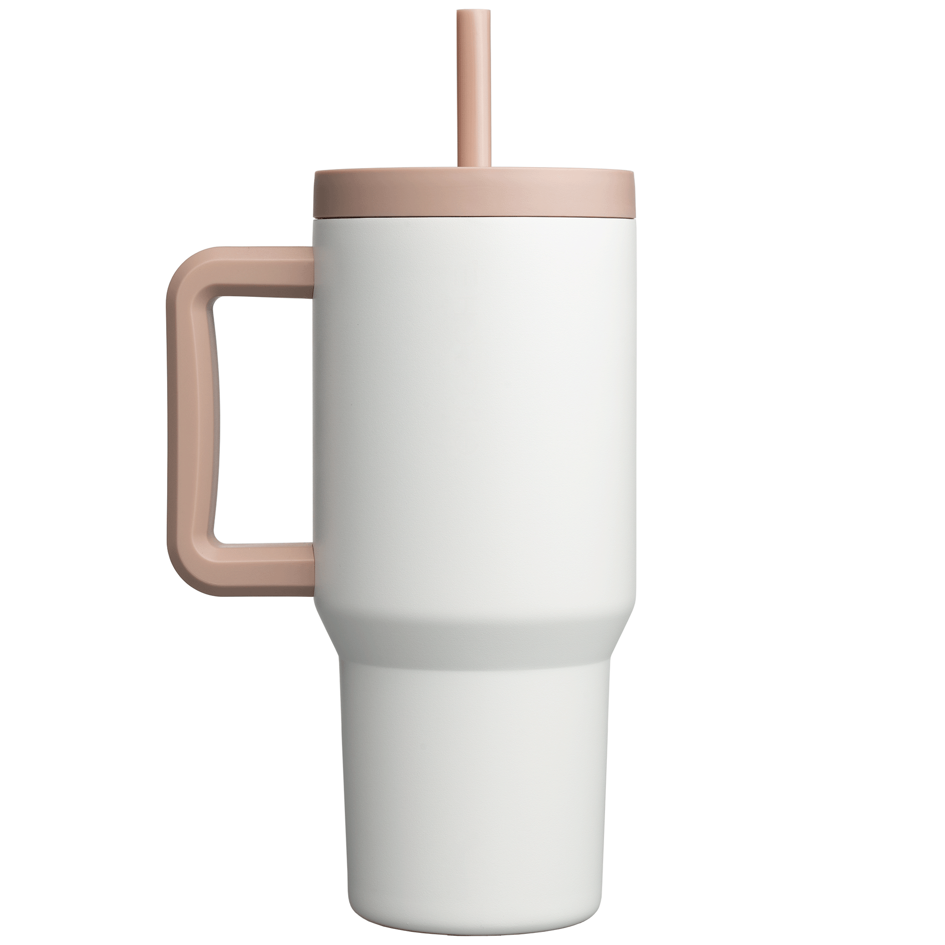 Grosche Aspen Stainless Steel Triple-Wall Insulated Straw Mug promotional mug in cream white printed with your company logo
