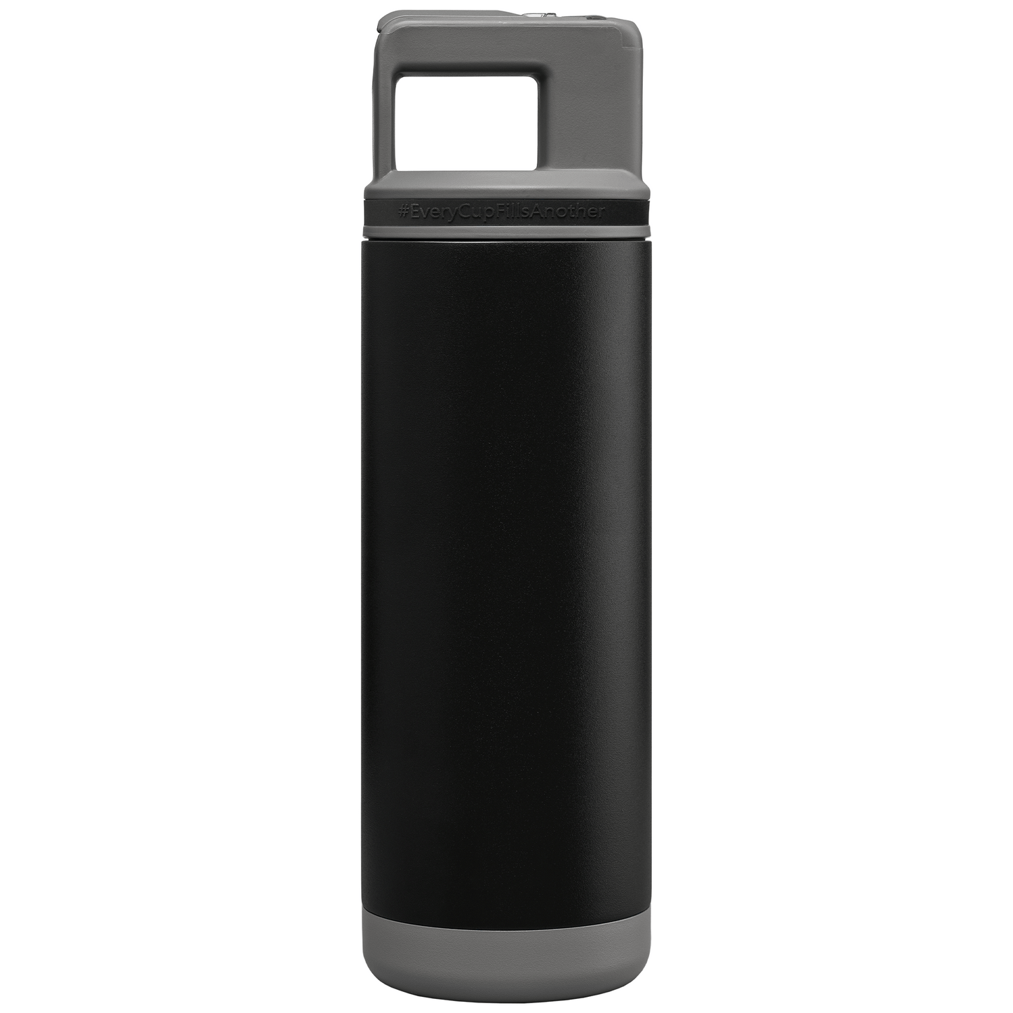Grosche Alpine Stainless Steel Removable Straw Flip n' Sip Bottle promotional bottle in black printed with your company logo
