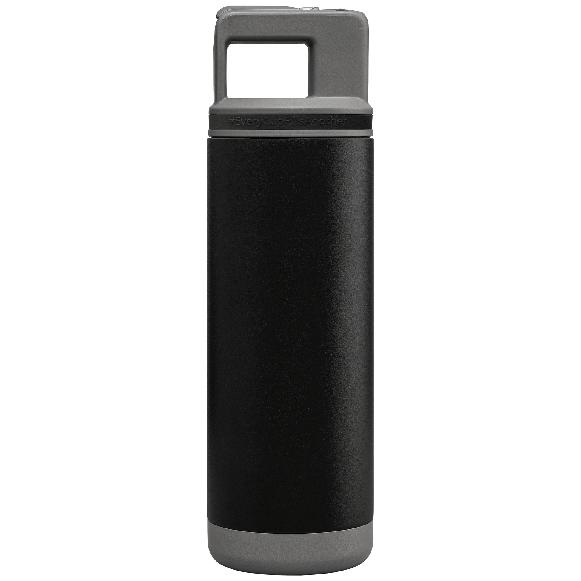 Grosche Alpine Stainless Steel Removable Straw Flip n' Sip Bottle promotional bottle in black printed with your company logo