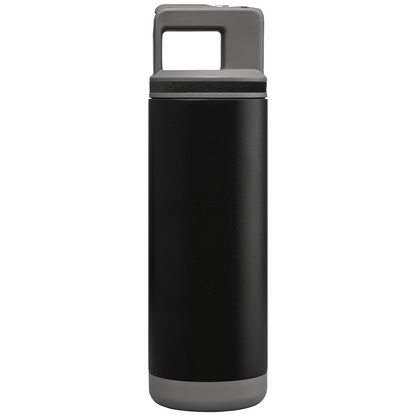 Grosche Alpine Stainless Steel Removable Straw Flip n' Sip Bottle promotional bottle in black printed with your company logo