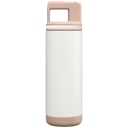 Grosche Alpine Stainless Steel Removable Straw Flip n' Sip Bottle promotional bottle in cream white printed with your