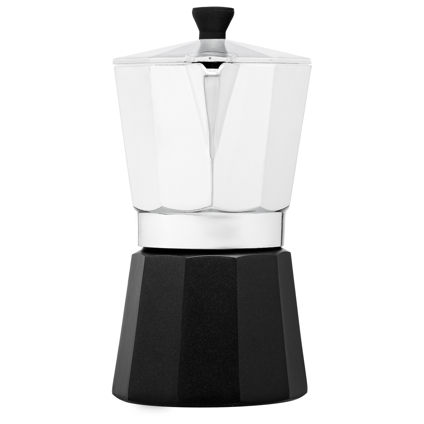 Grosche Milano Aluminium Stovetop Espresso Maker promotional kitchen accessory in black laser engraved with your company logo