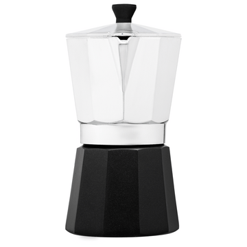 Grosche Milano Aluminium Stovetop Espresso Maker promotional kitchen accessory in black laser engraved with your company logo