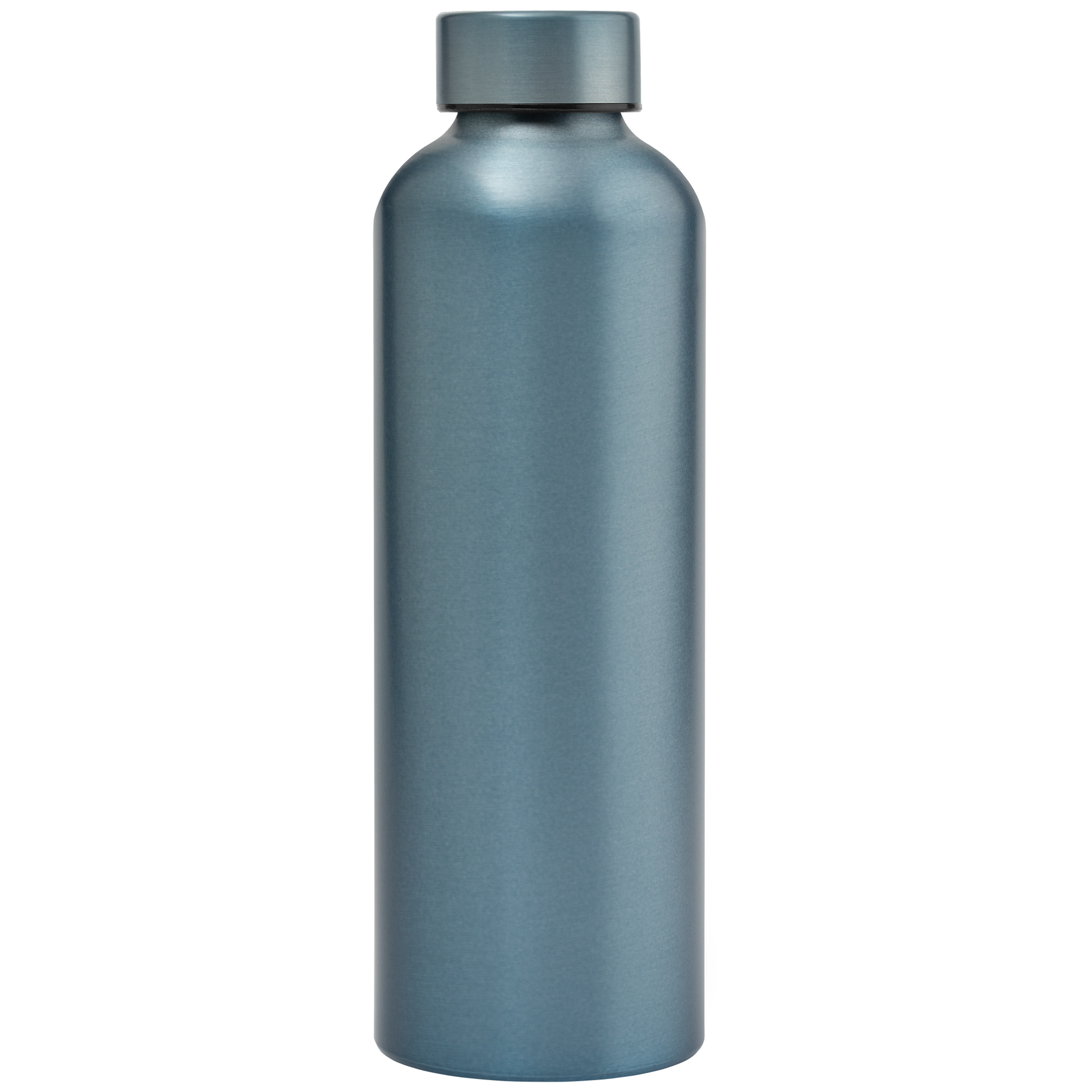 Astrid Recycled Stainless Steel Metallic Bottle promotional bottle in steel blue laser engraved with your company logo