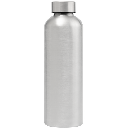 Astrid Recycled Stainless Steel Metallic Bottle promotional bottle in chrome laser engraved with your company logo