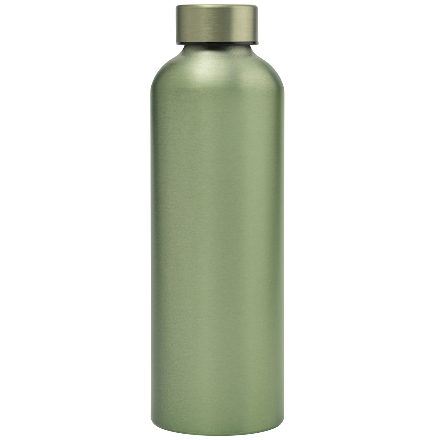 Astrid Recycled Stainless Steel Metallic Bottle promotional bottle in green laser engraved with your company logo