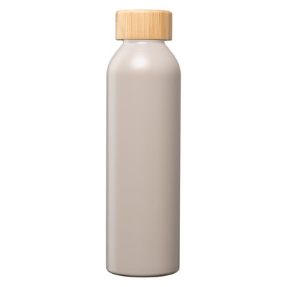 Eden Recycled Stainless Steel Bamboo Lid Water Bottle promotional bottle in gray laser engraved with your company logo
