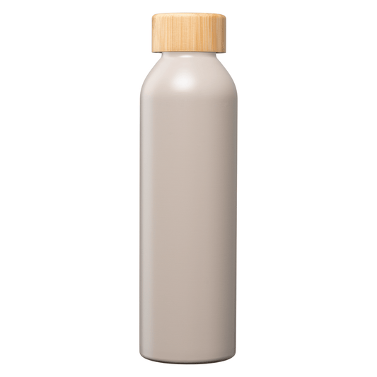 Eden Recycled Stainless Steel Bamboo Lid Water Bottle promotional bottle in gray laser engraved with your company logo