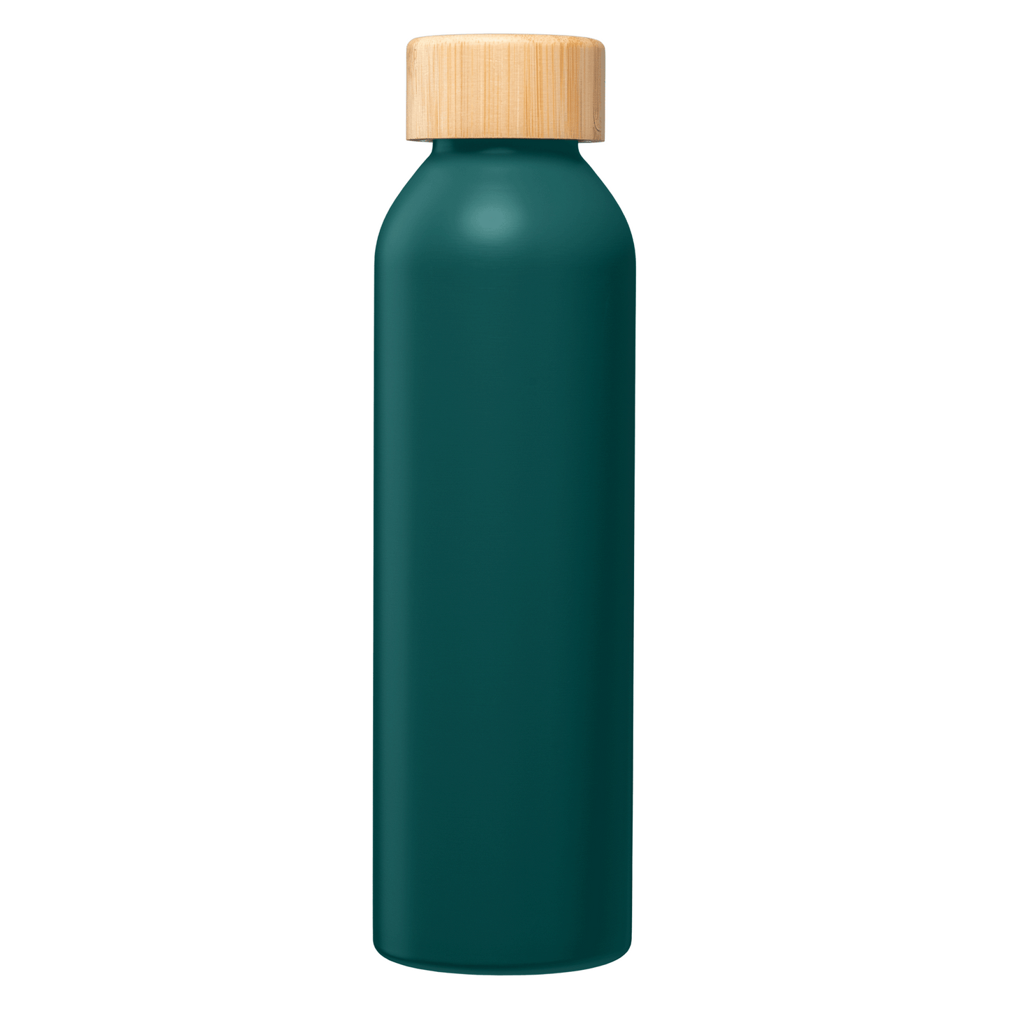 Eden Recycled Stainless Steel Bamboo Lid Water Bottle promotional bottle in dark green laser engraved with your company logo