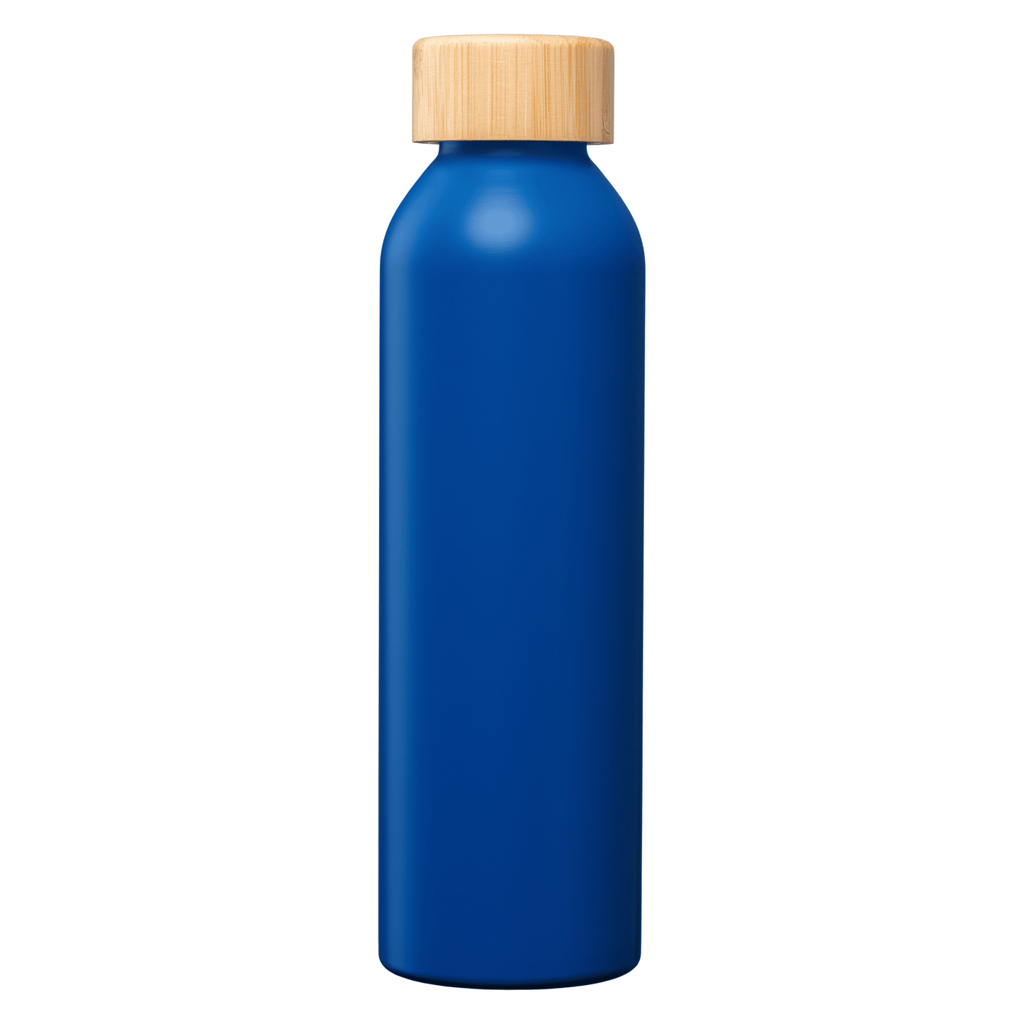 Eden Recycled Stainless Steel Bamboo Lid Water Bottle promotional bottle in navy blue laser engraved with your company logo