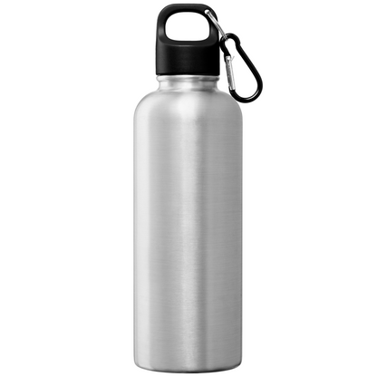 Portland Plus Recycled Stainless Steel Water Bottle promotional bottle in chrome printed with your company logo