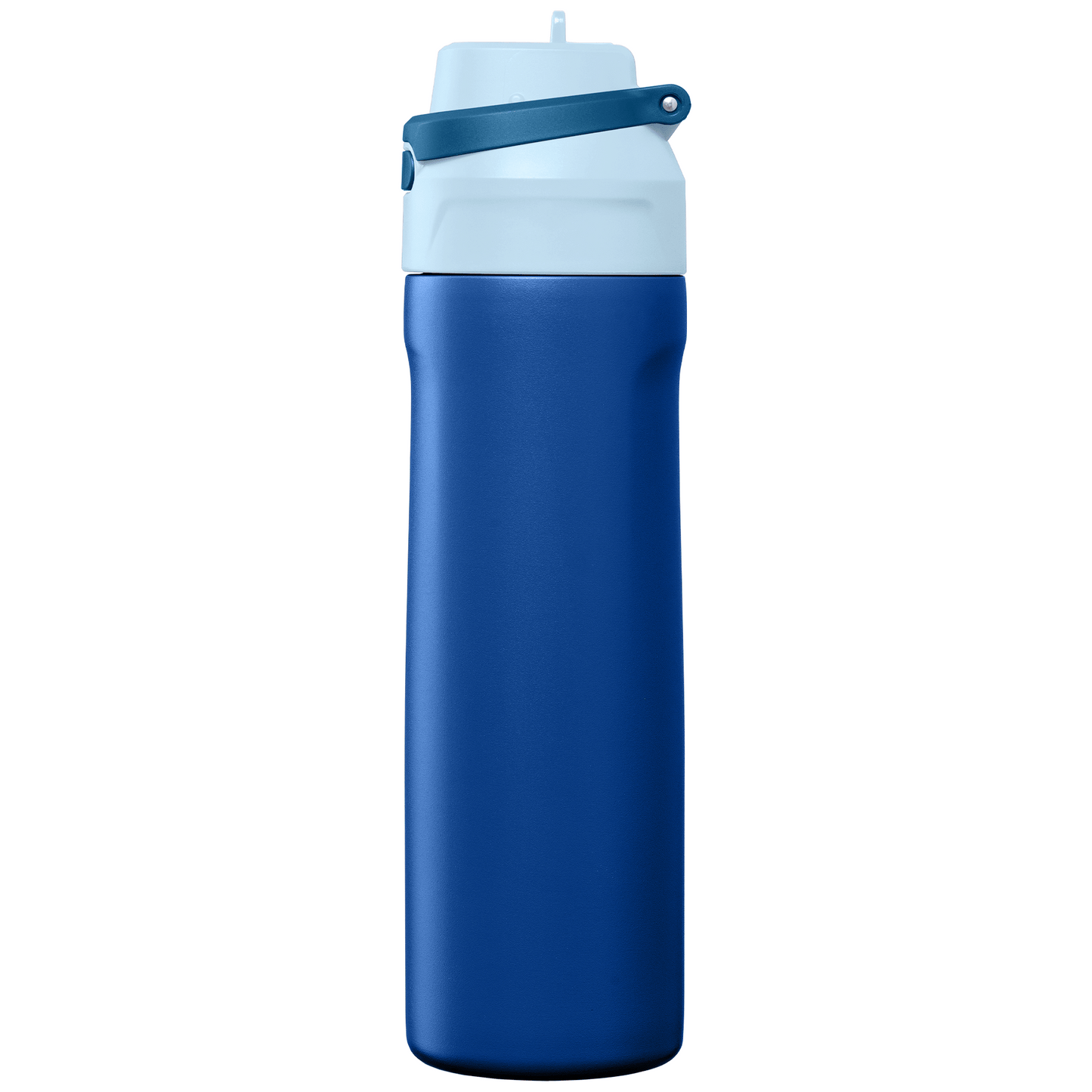 Lynk Recycled Stainless Steel Straw-Lid Leakproof Bottle promotional bottle in navy blue laser engraved with your company