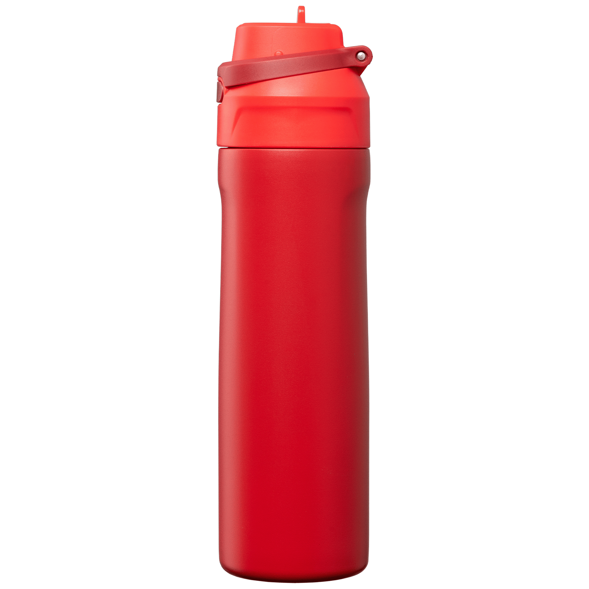 Lynk Recycled Stainless Steel Straw-Lid Leakproof Bottle promotional bottle in red laser engraved with your company logo
