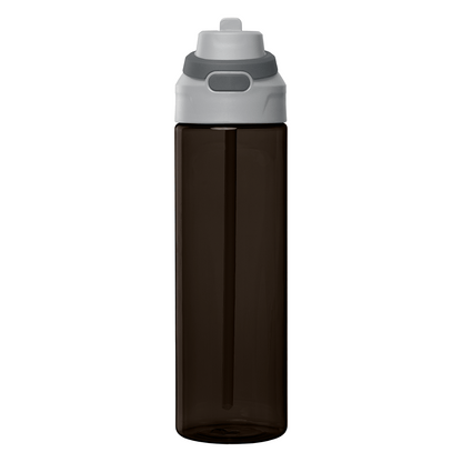 Lynk rPET Flip-Straw Single Wall Bottle promotional bottle in black printed with your company logo