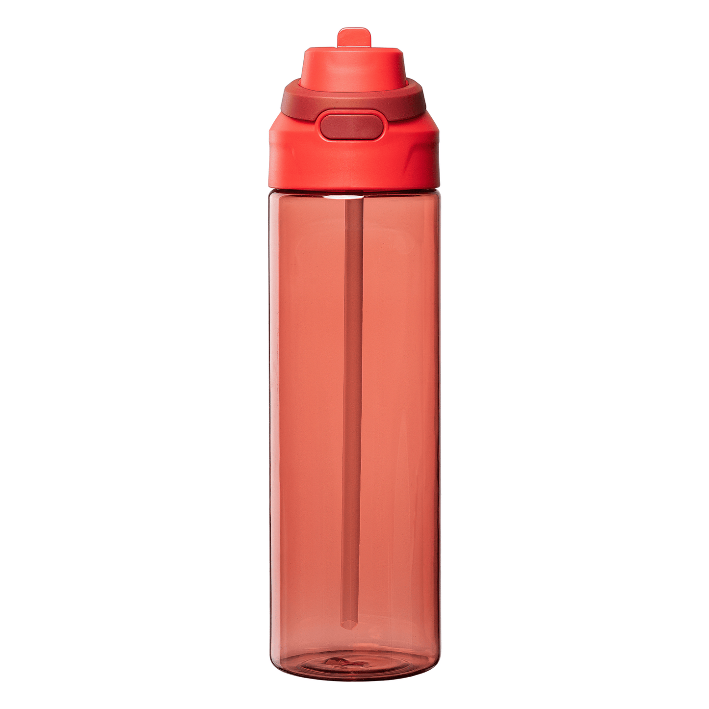 Lynk rPET Flip-Straw Single Wall Bottle promotional bottle in red printed with your company logo