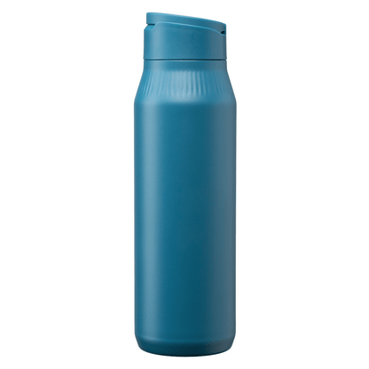 Majesty Stainless Steel Selfie Stand Bottle promotional bottle in steel blue laser engraved with your company logo