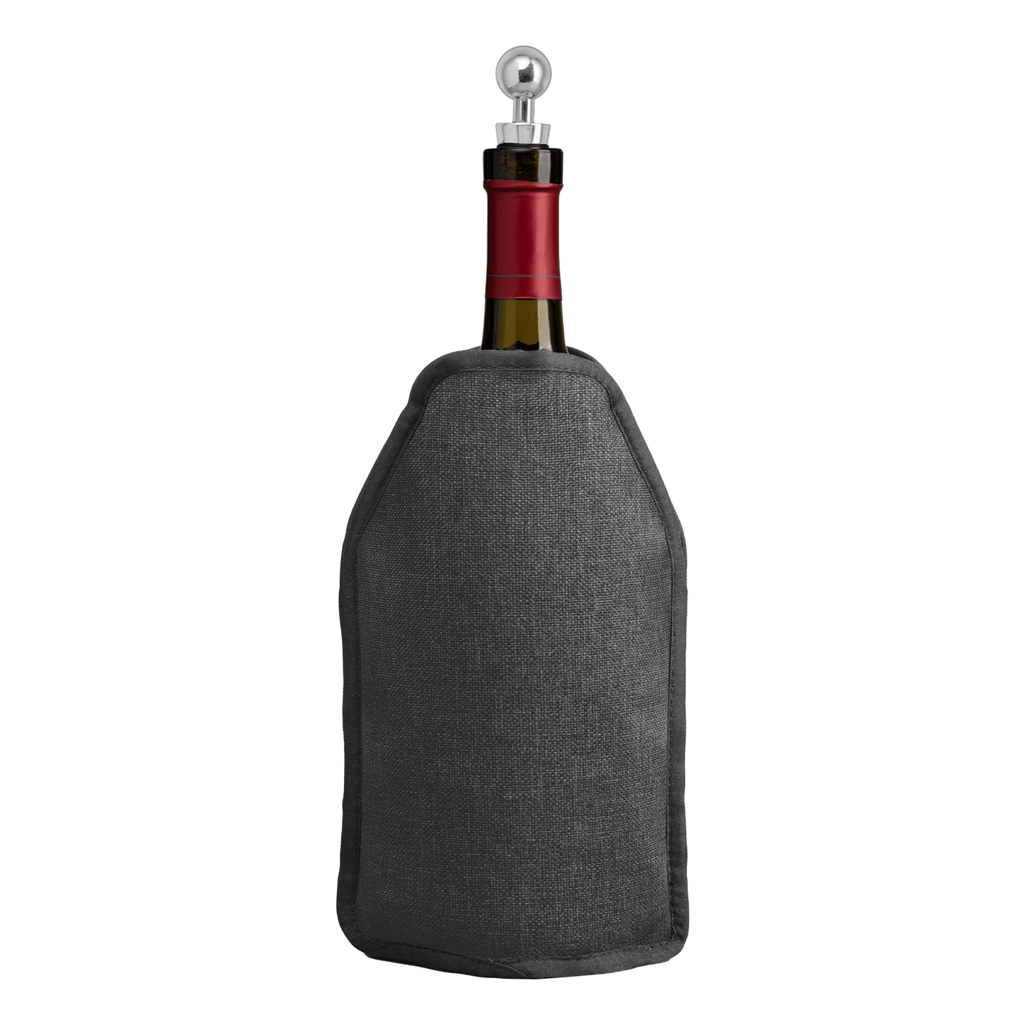 Nest Recycled Polyester Heathered Wine Bottle Cooler promotional kitchen accessory in gray printed with your company logo