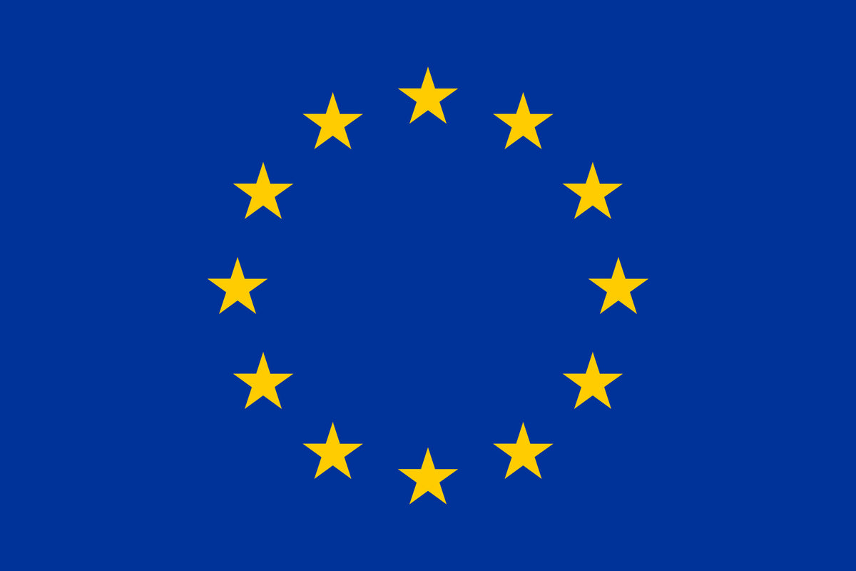 Bandera de la Unión Europea representando envíos rápidos y cumplimiento normativo para productos publicitarios personalizados en toda Europa.
