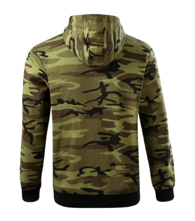 MALFINI CAMO ZIPPER Men's sweatshirt in camouflage green - promotional clothing printed with your company logo