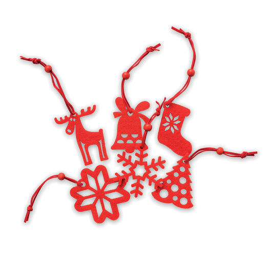 ROUGE - Set of 6 felt tree hangers