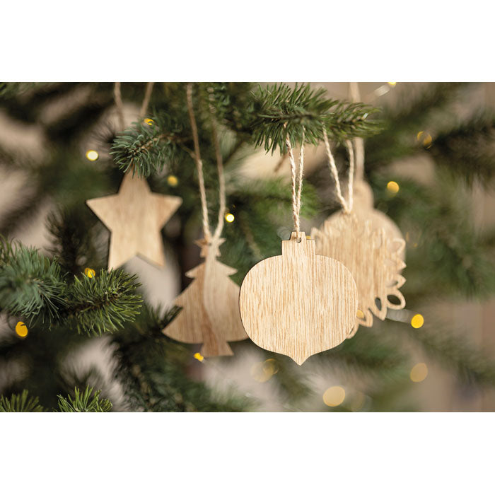 CHRISET – Set Weihnachtsschmuck aus Holz