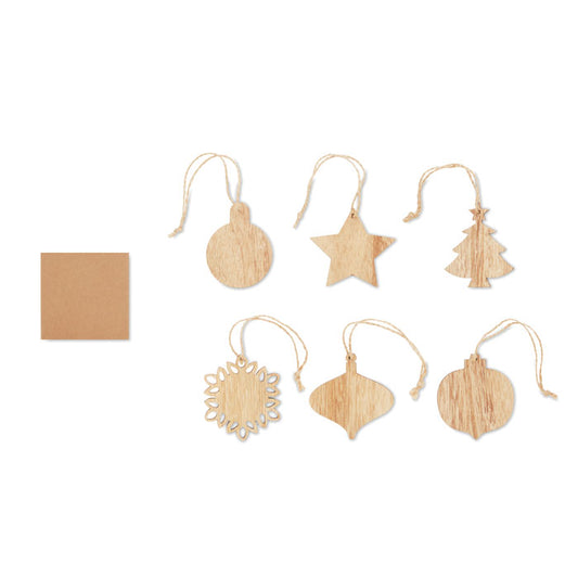 CHRISET - Set of wooden Xmas ornaments