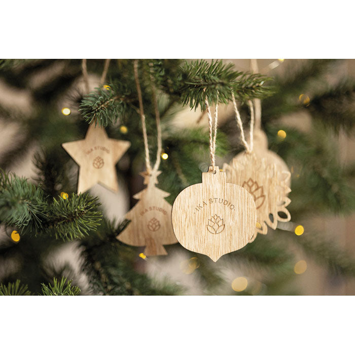 CHRISET – Set Weihnachtsschmuck aus Holz