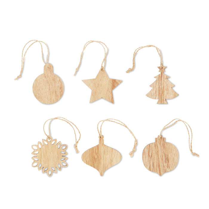 CHRISET – Set Weihnachtsschmuck aus Holz