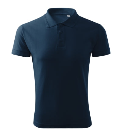 MALFINI PIQUE POLO FREE Men's polo shirt in navy blue - promotional clothing printed with your company logo