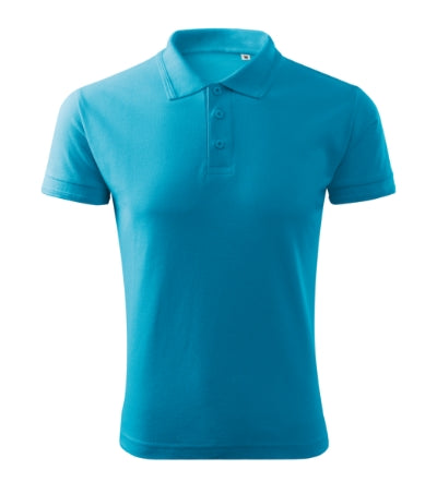 MALFINI PIQUE POLO FREE Men's polo shirt in blue atoll - promotional clothing printed with your company logo
