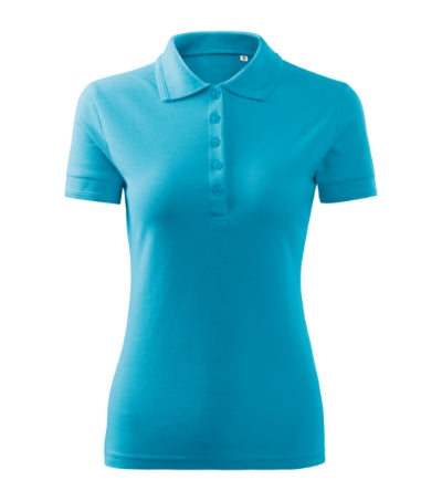 MALFINI PIQUE POLO FREE Women's polo shirt in blue atoll - promotional clothing printed with your company logo