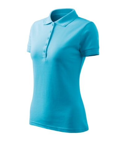 MALFINI PIQUE POLO FREE Women's polo shirt in blue atoll - promotional clothing printed with your company logo