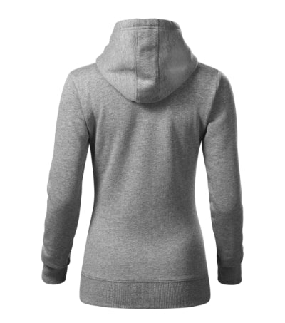 MALFINI CAPE FREE Women's sweatshirt in dark gray melange - promotional clothing printed with your company logo