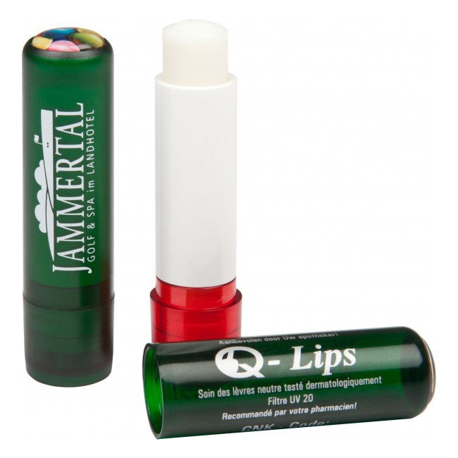 Balsamo per labbra stick con etichetta bombata | Regali benessere firmati