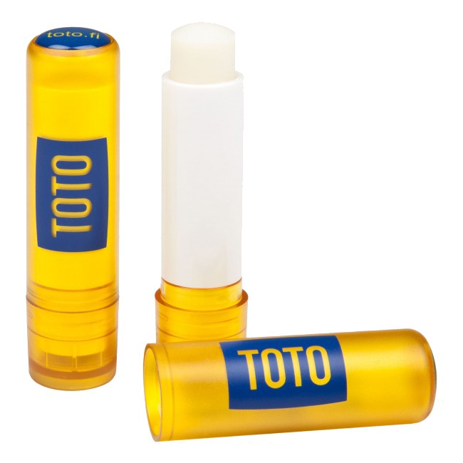 Balsamo per labbra stick con etichetta bombata | Regali benessere firmati
