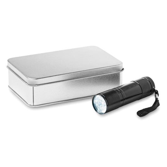 LED PLUS - Linterna LED en caja de hojalata