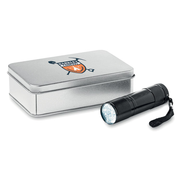 LED PLUS - Lampe de poche LED dans une boîte en fer blanc
