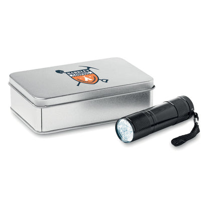 LED PLUS - Lampe de poche LED dans une boîte en fer blanc