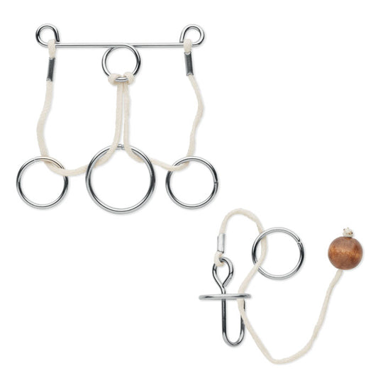 VERBINDUNG – Set mit 2 Denksportaufgaben aus Metall