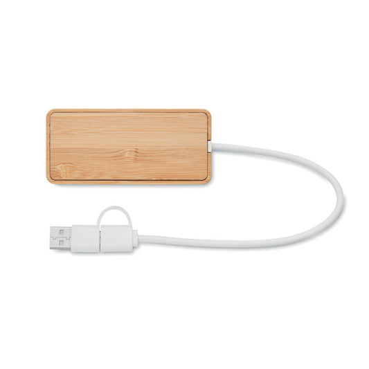 HUBBAM - Hub USB 3 puertos Bamboo