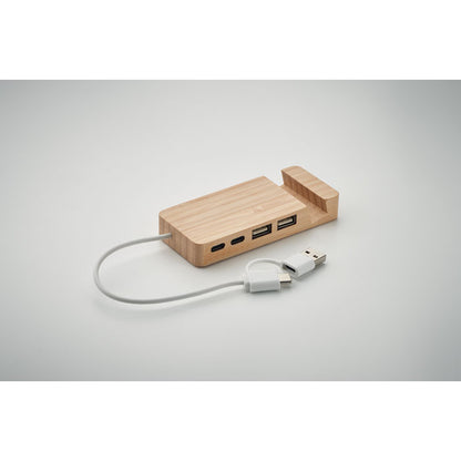 HUBSTAND - Hub USB 4 ports Bambou
