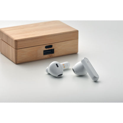 OREBAM - Auricolari TWS in custodia di bambù
